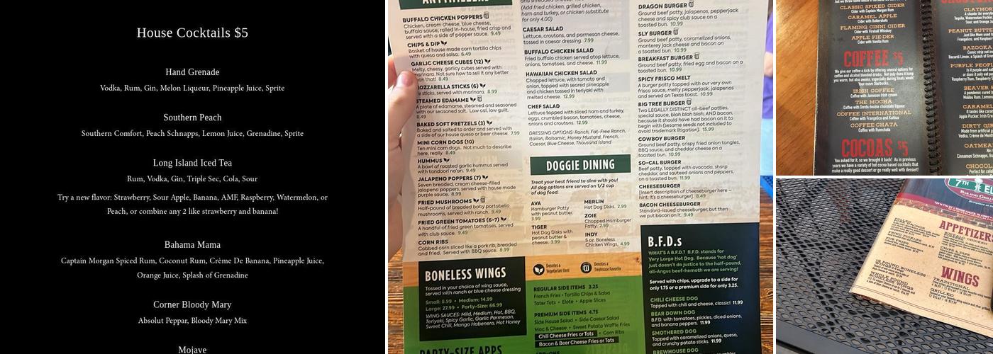Tree House Menu