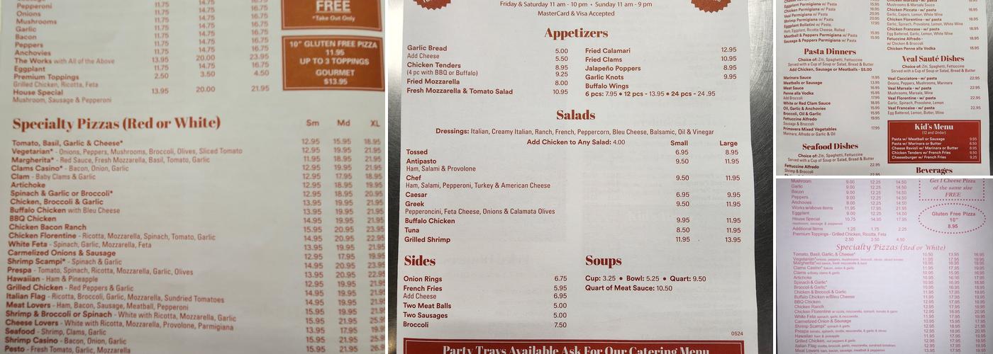 Litchfield Pizza Menu