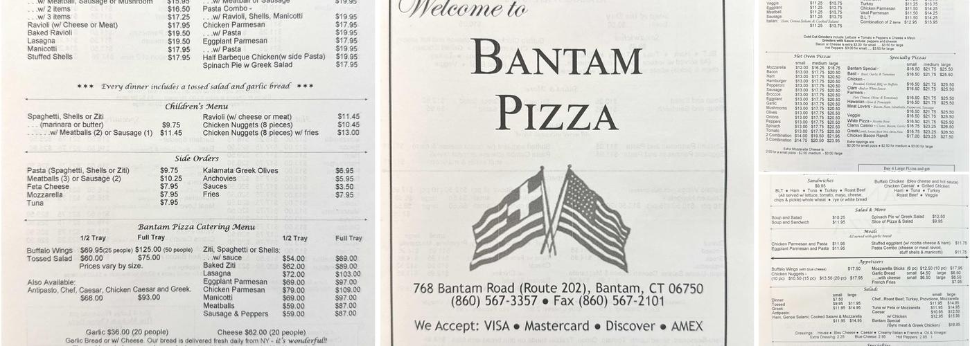 Bantam Pizza & Restaurant Menu