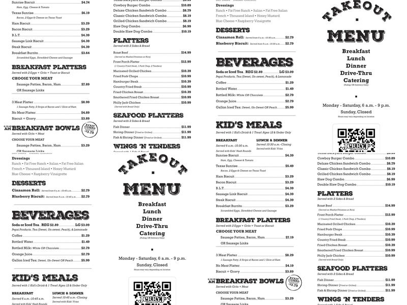 Jerry J's Plant Avenue Waycross Menu