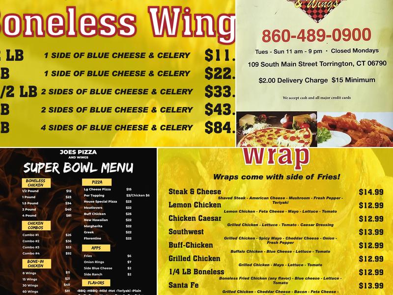 Joe's Pizza & Wings Menu