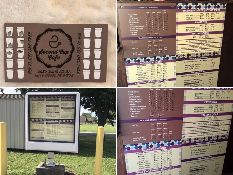 Second Cup Cafe Menu