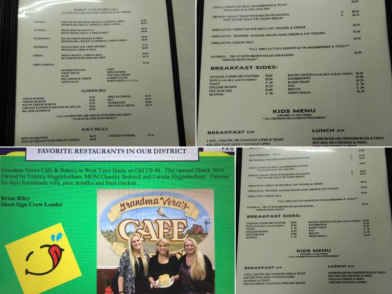 Grandma Vera's Cafe & Bakery Menu