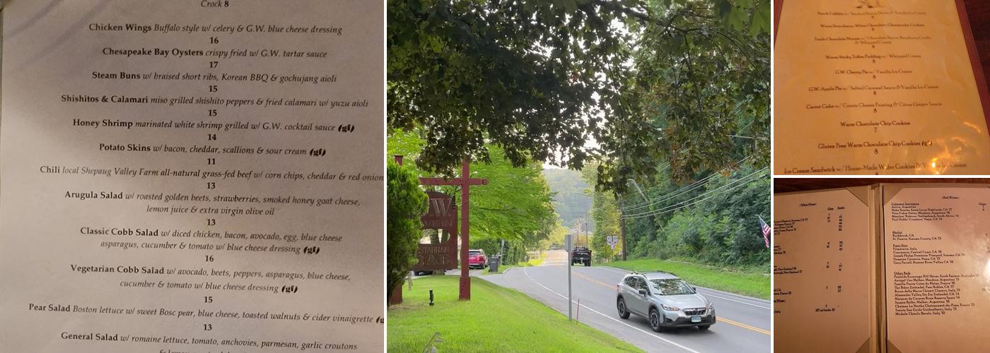 G.W. Tavern Menu