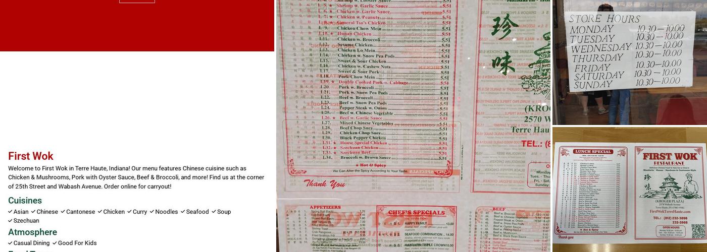 First Wok Menu