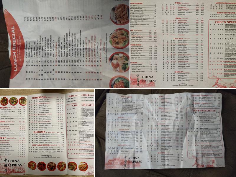 China Express Menu