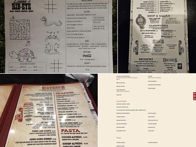 Logan's Rib-Eye Menu