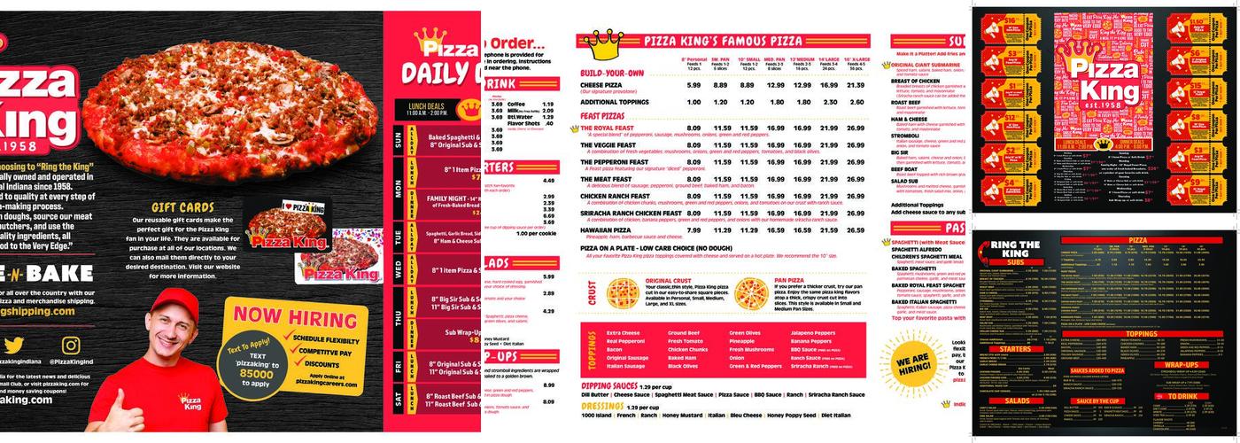 Pizza King Menu