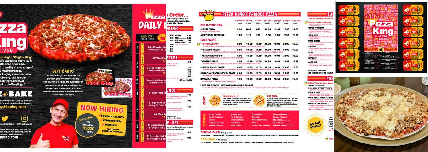 Pizza King Menu