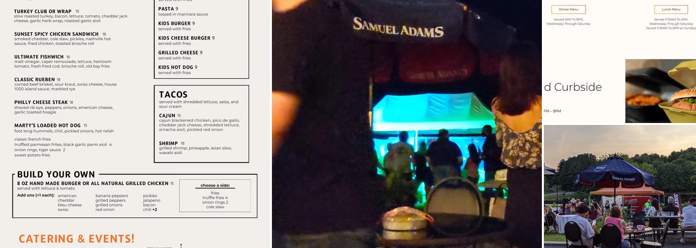 The Sunset Grille Menu