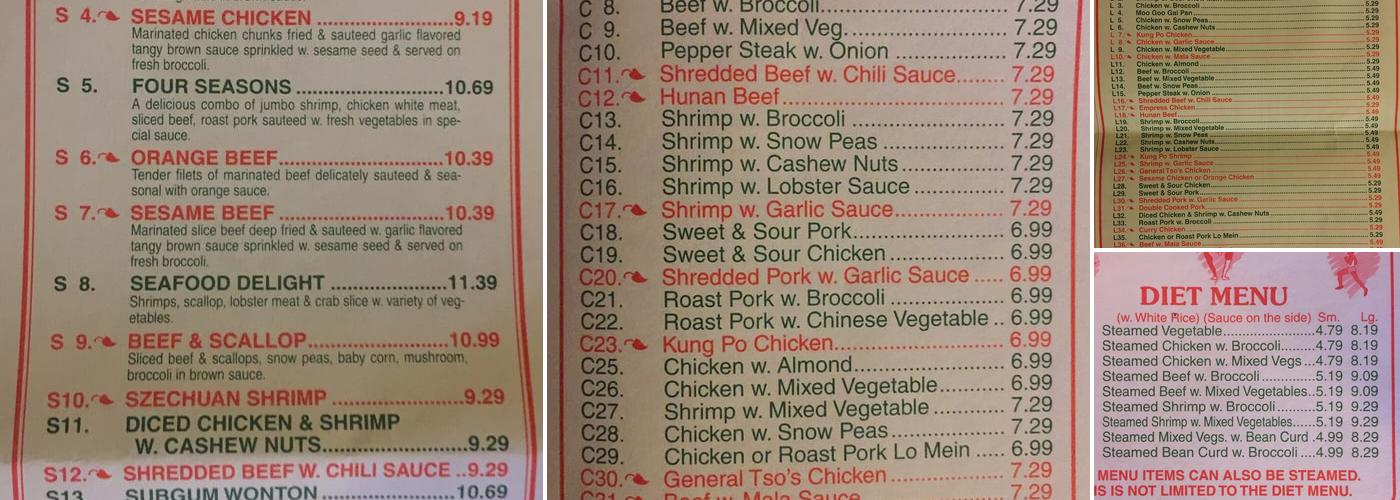 China Kitchen Menu