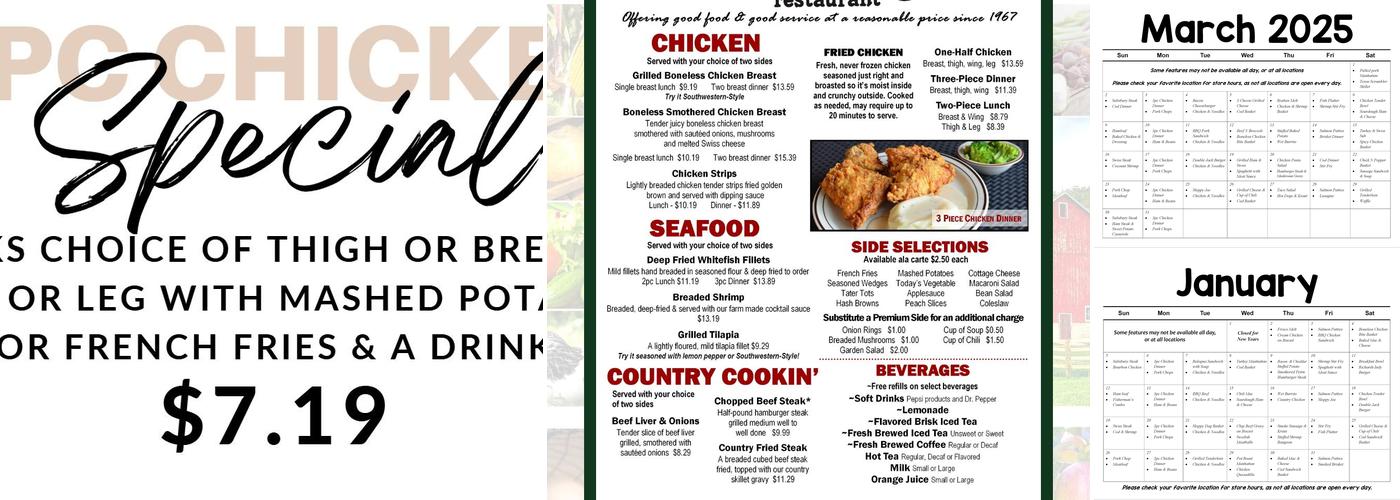 Richards Restaurant Menu