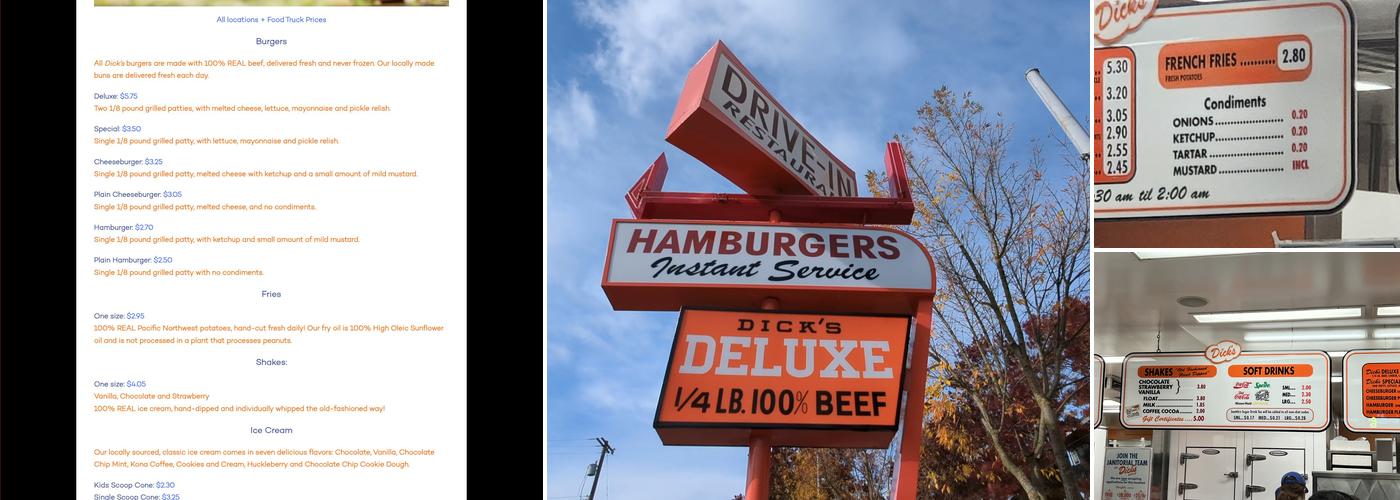 Dick's Drive-In Menu