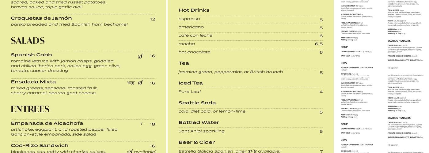 MariPili at Café Frieda Menu