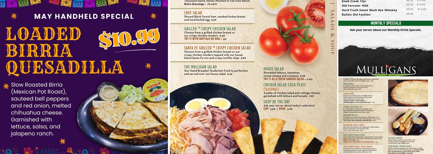 Mulligans Grill Menu