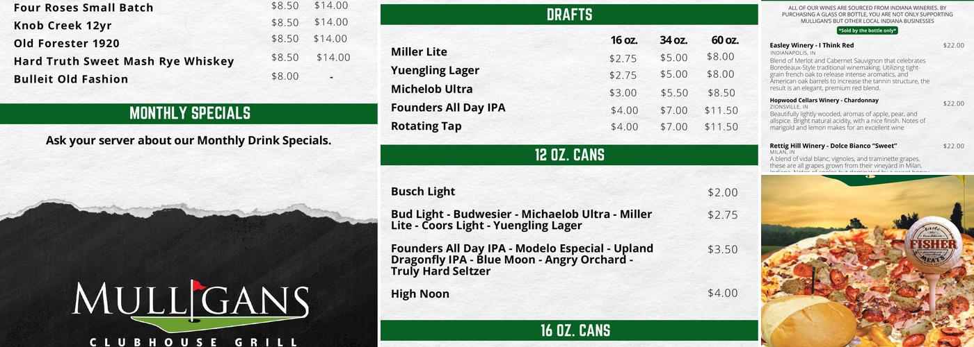 Mulligans Grill Menu