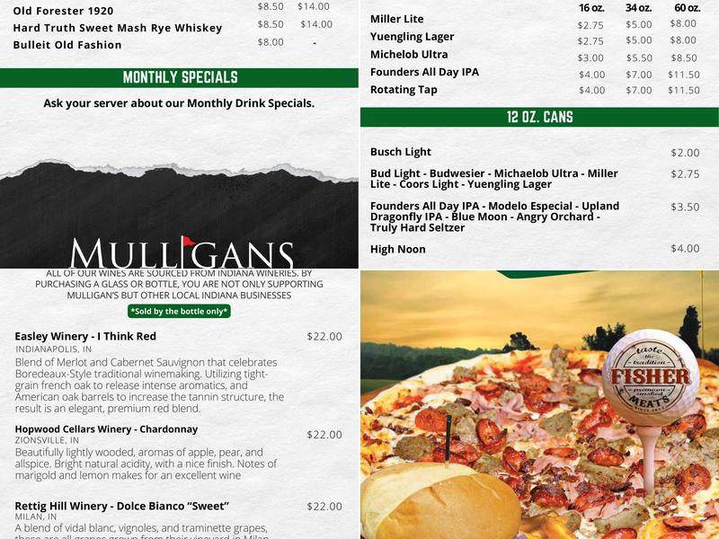 Mulligans Grill Menu