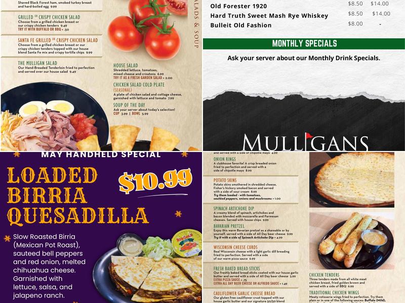 Mulligans Grill Menu