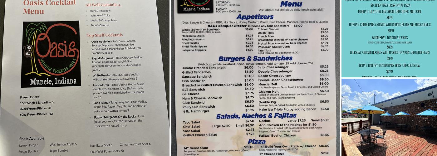 Oasis Bar & Grill Menu