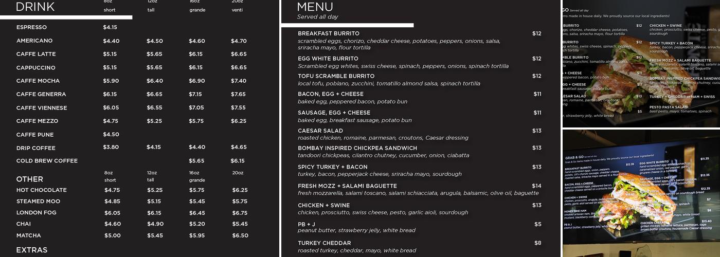 Uptown Espresso - Belltown Menu