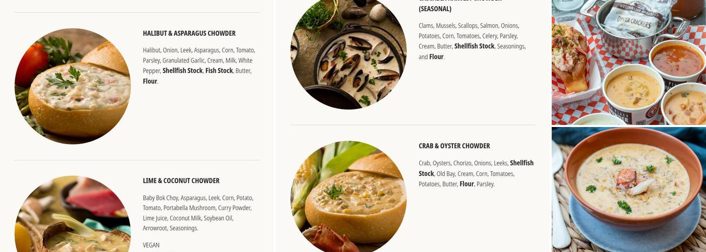 Pike Place Chowder Menu