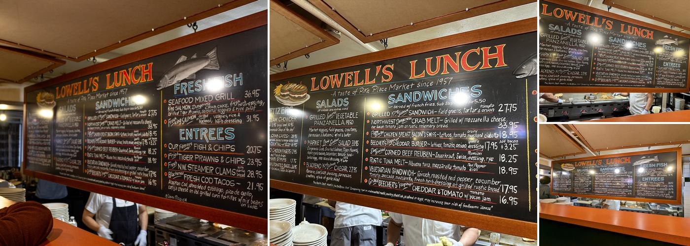 Lowell's Restaurant Menu