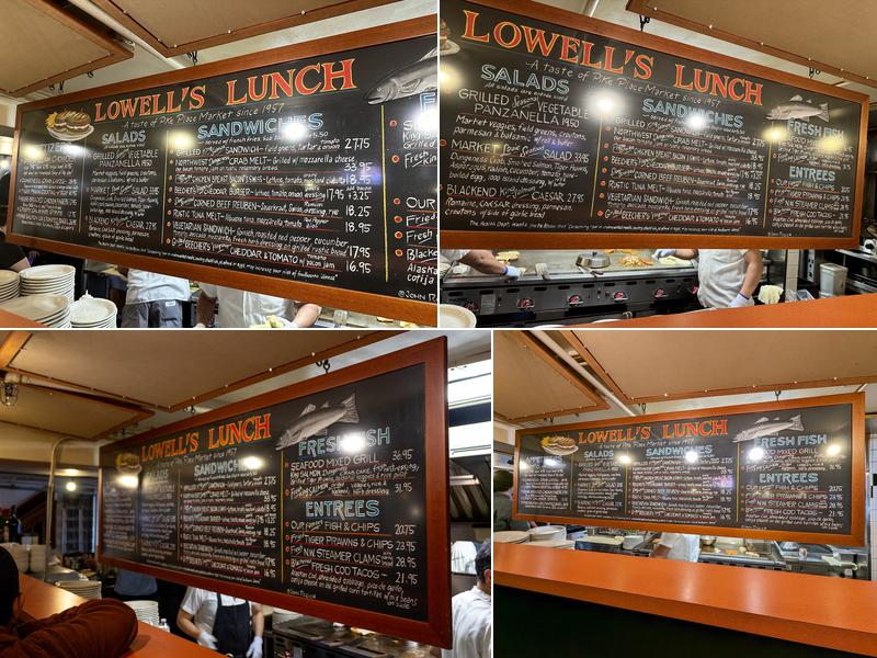 Lowell's Restaurant Menu