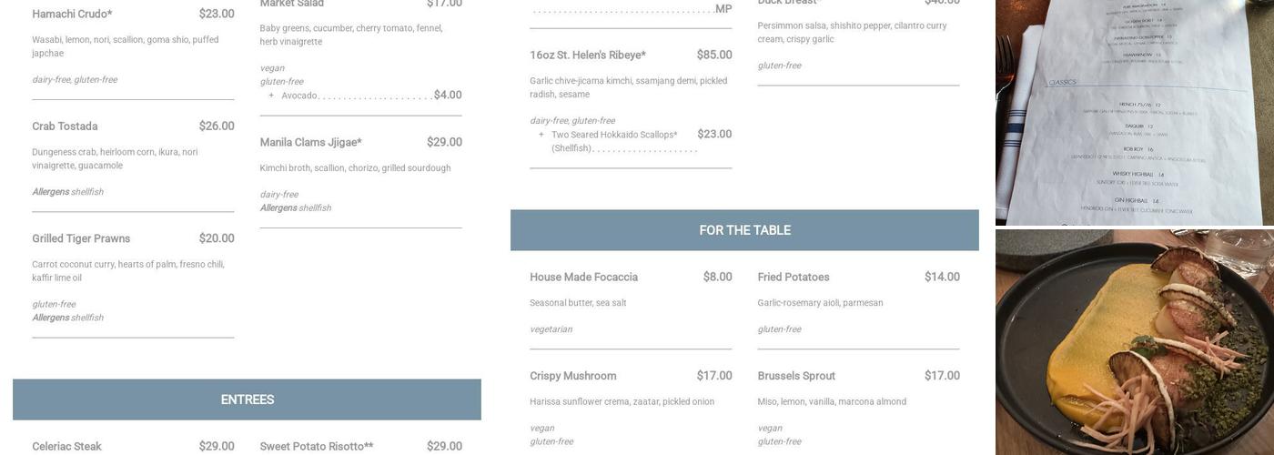 Shaker + Spear Menu