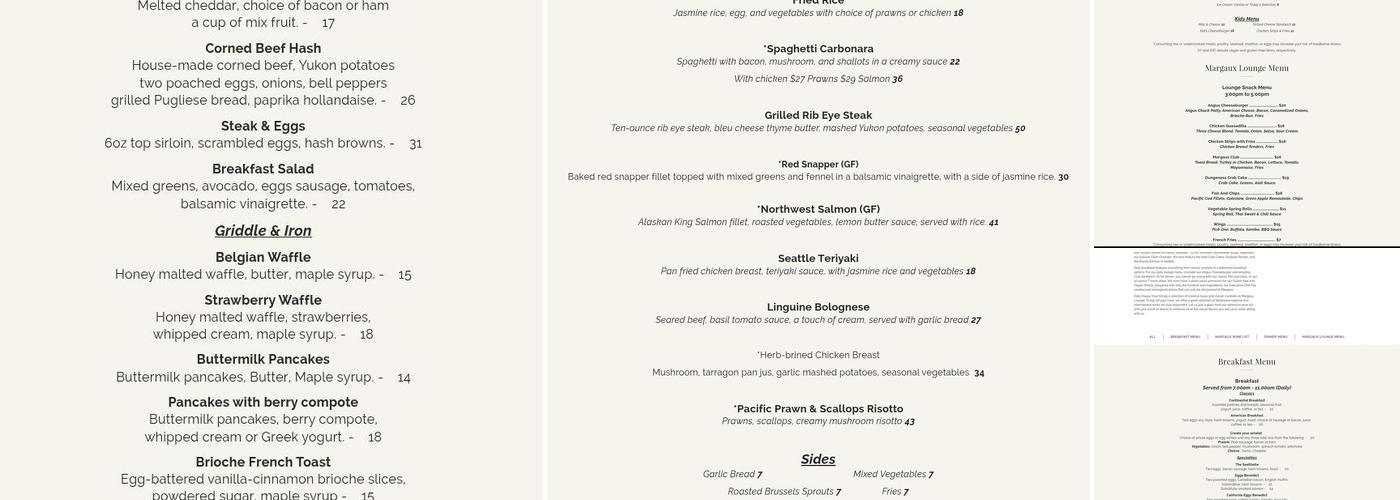 Margaux Menu