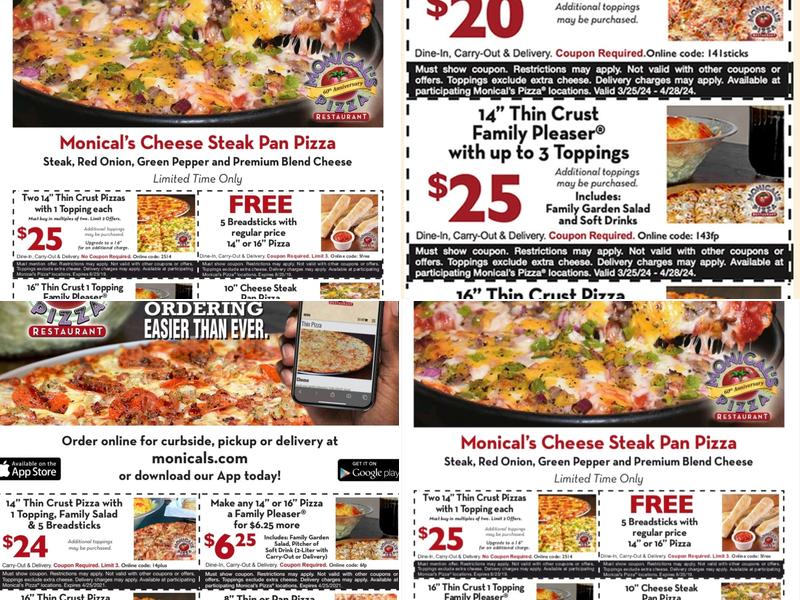 Monical's Pizza of Lafayette Menu