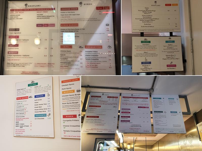 The Athenian Souvlaki & Gyros Menu