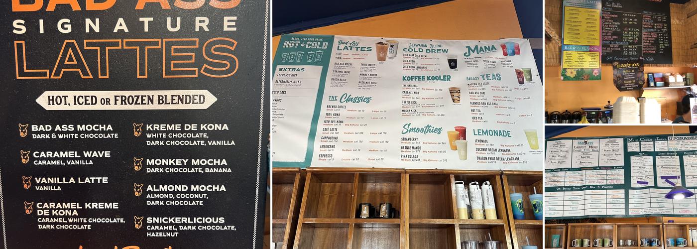 Bad Ass Coffee Menu