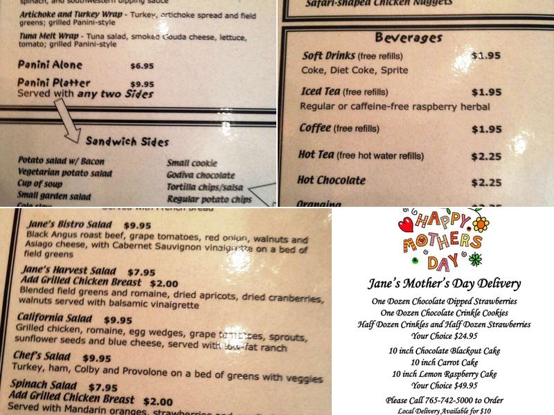 Jane's Gourmet Deli & Catering Menu