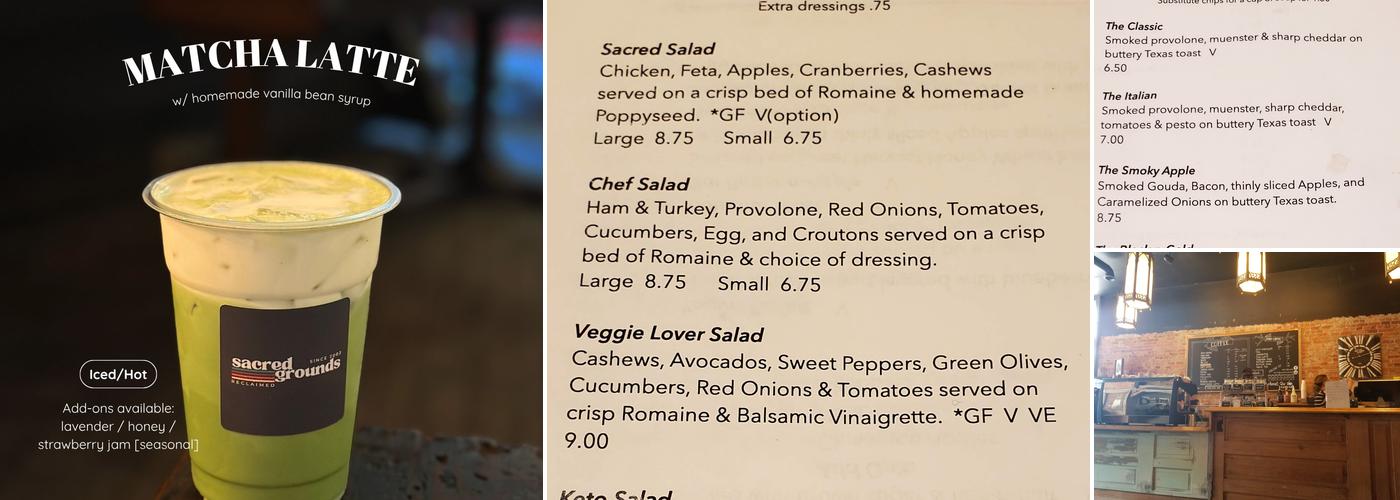 Sacred Grounds Menu