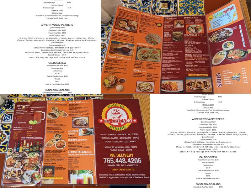 El Chicano Menu