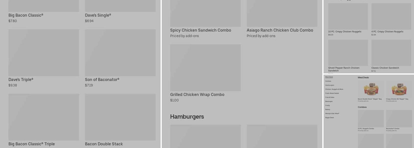 Wendy's Menu