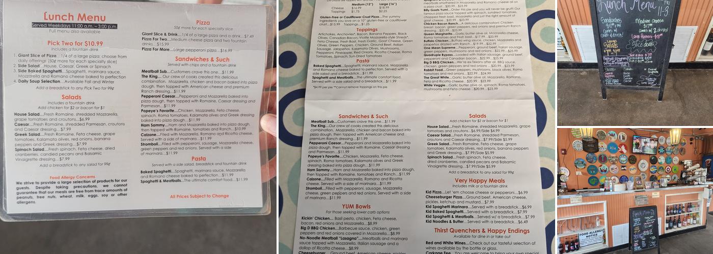 Pizza by the Sea at Gulf Place Menu