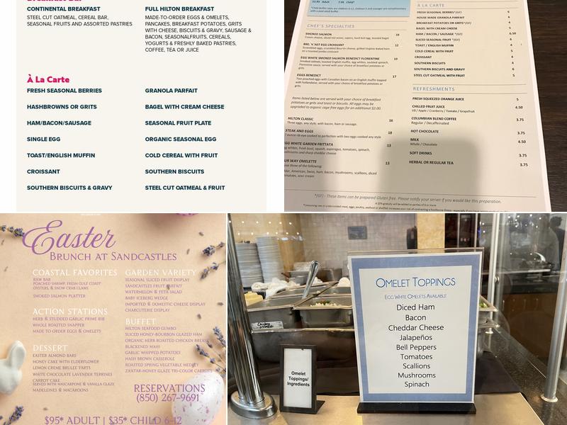 Sandcastles Restaurant & Lounge Menu