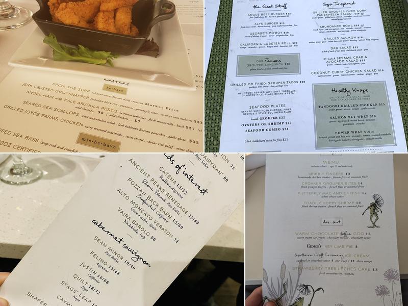 George's At Alys Beach Menu