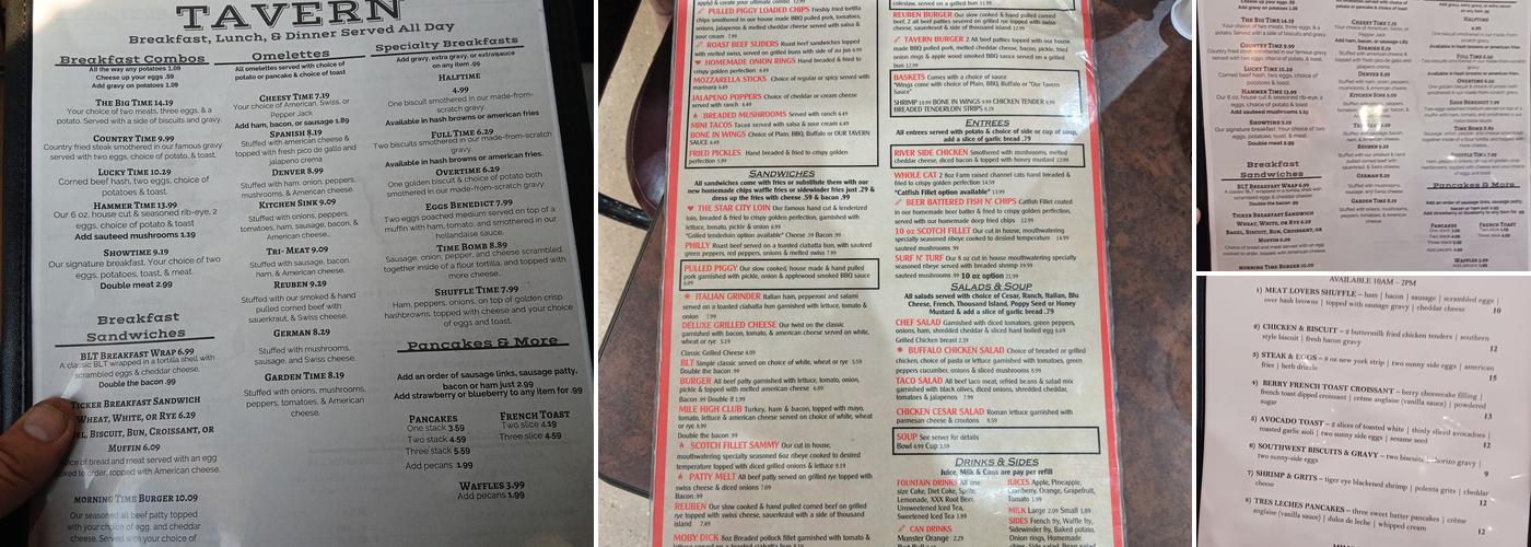 The Tick Tock Tavern & Eatery Menu