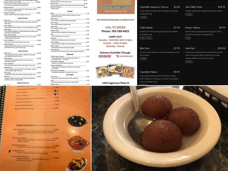 Sharma's Kitchen Menu