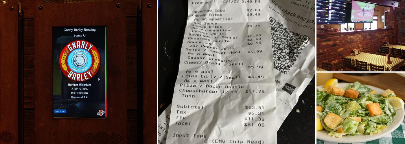 Peppers Pizzeria of Houma Menu