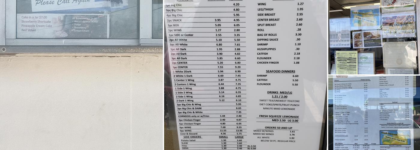 Big Chic Menu