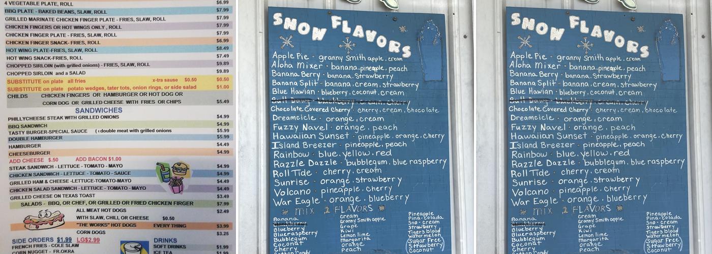Arctic Snow Menu