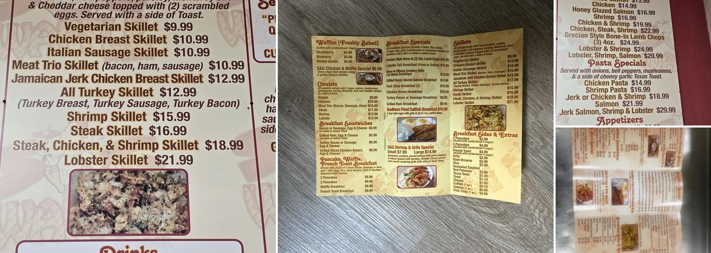S & G Waffle shack Menu