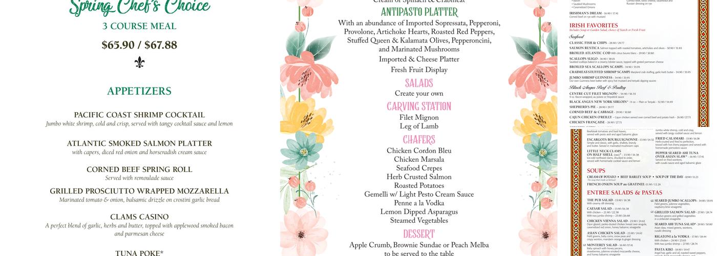 Irish Coffee Pub Menu