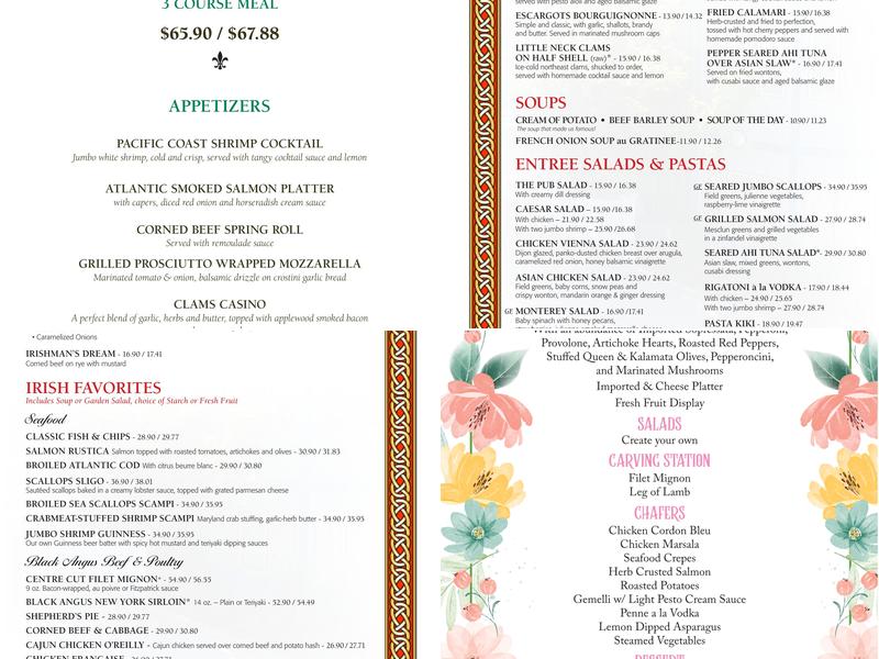 Irish Coffee Pub Menu