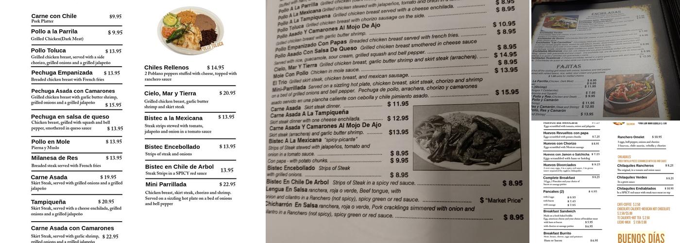 El Ranchero Menu