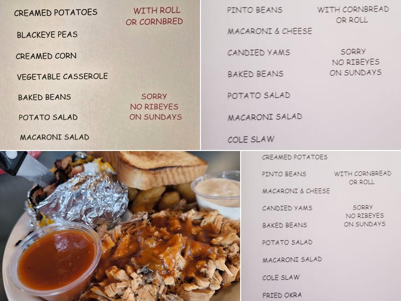 Partner's Pit Barbeque Menu