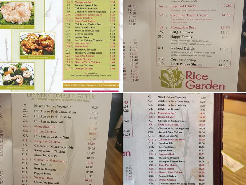 Rice Garden Menu